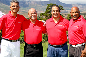 Kitted in their red Unisa Golf Shirts, 104 players took part in this inaugural event, which was also attended by ex-Springbok rugby player Chester Williams (2015 Western Cape Golf Challenge)
